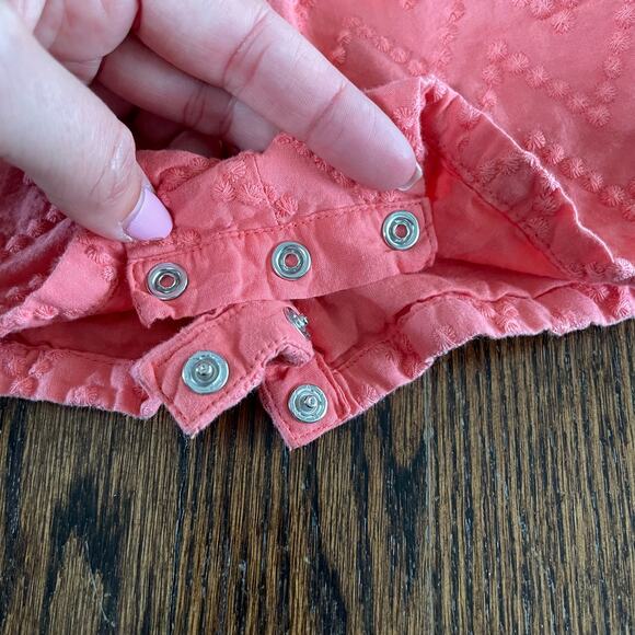 Cynthia Rowley Pink Peach Baby Girls Romper Pom Pom Fringe Size 12M Months - Picture 6 of 8